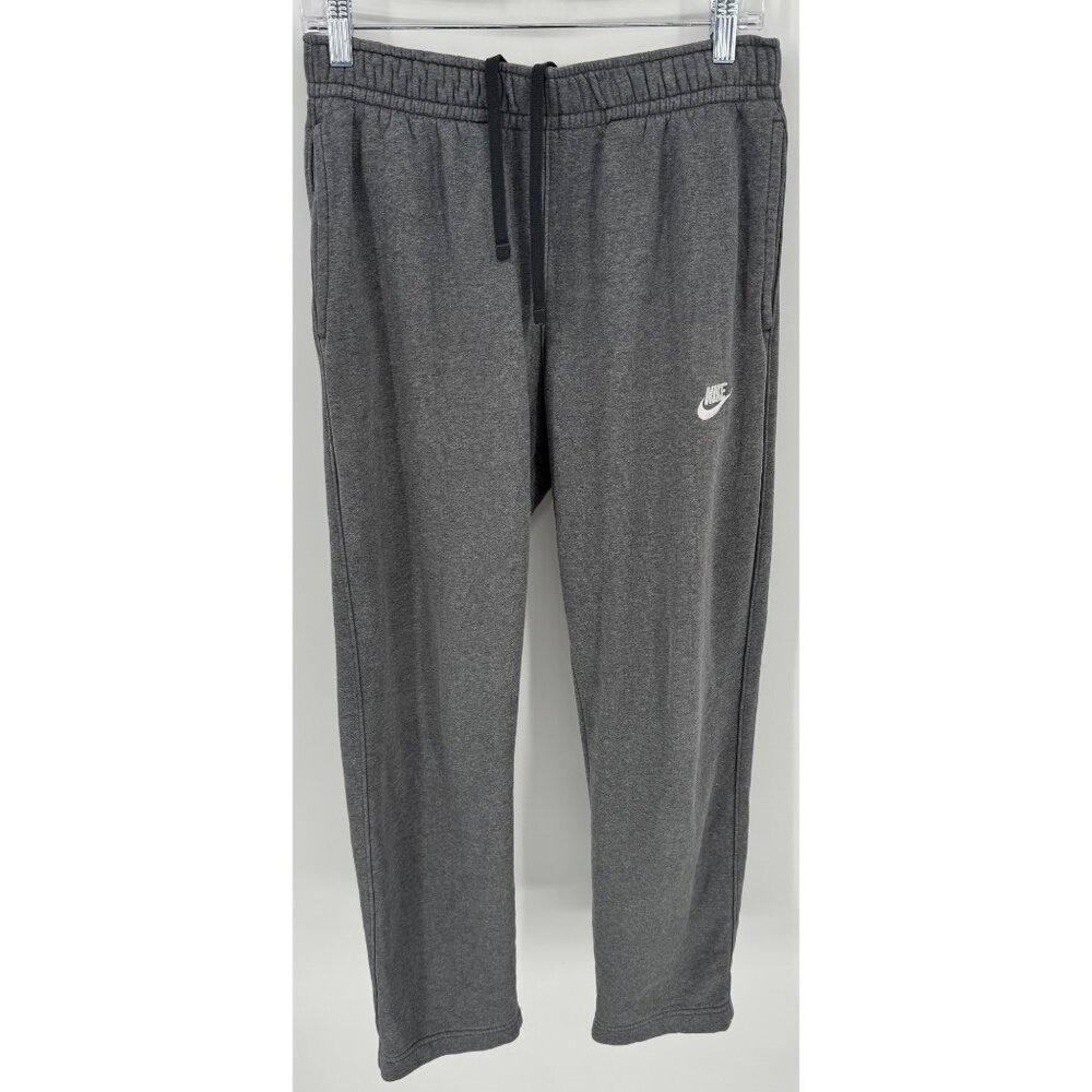 Nike Womens Gray Fleece Straight Leg Drawstring Sweatpants